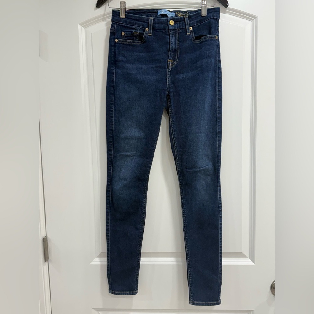7 For All Mankind Dark Blue Skinny Jeans